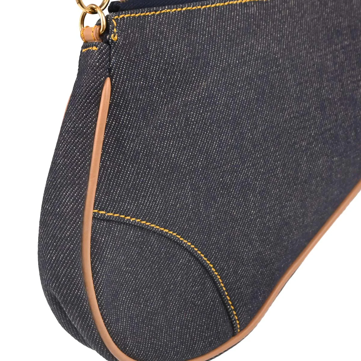 Christian Dior 1991 Navy Denim Saddle Handbag - Image 3