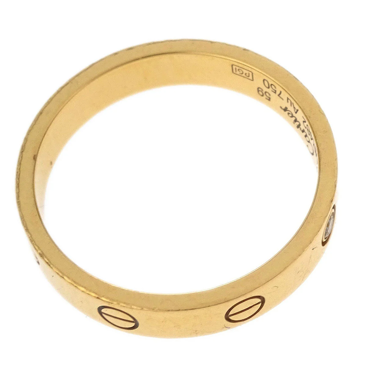 Cartier Mini Love Ring Au750 Diamond #59 #58 KMR482 - Image 3