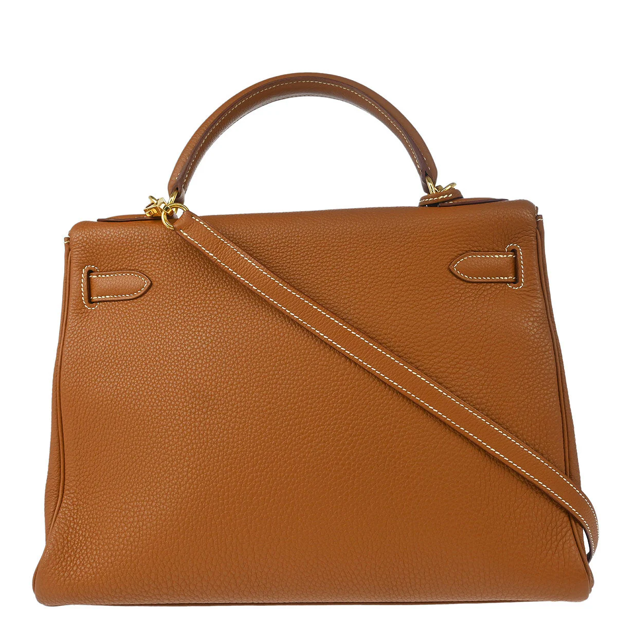Hermes 2002 Gold Togo Kelly 32 Retourne 2way Shoulder Handbag - Image 2