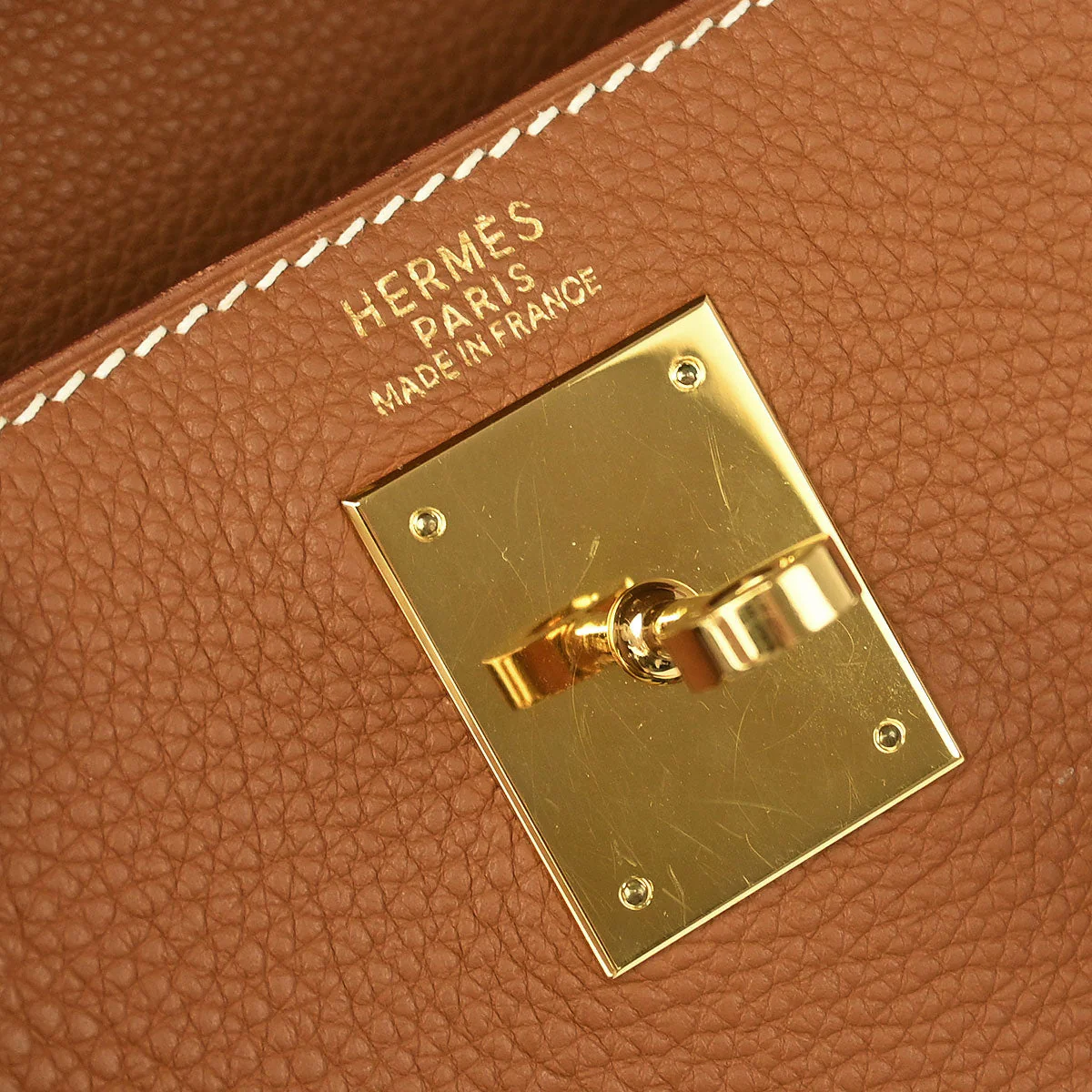 Hermes 2002 Gold Togo Kelly 32 Retourne 2way Shoulder Handbag - Image 9