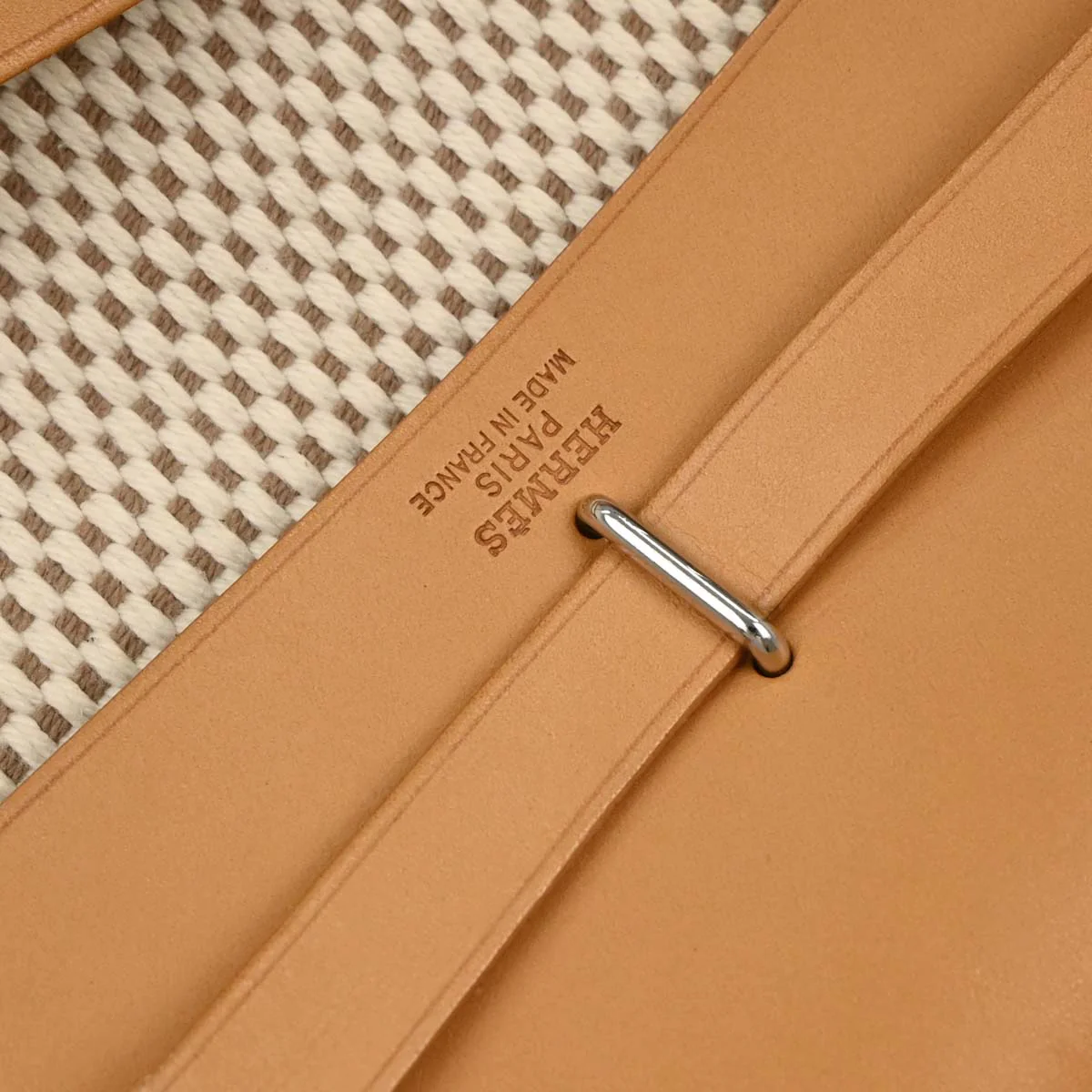 Hermes Beige Black Toile GM Officier Herbag TPM 2 in 1 Shoulder Bag - Image 9