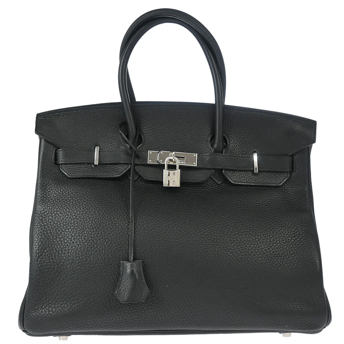 Hermes 2008 Black Taurillon Clemence Birkin 35 Handbag