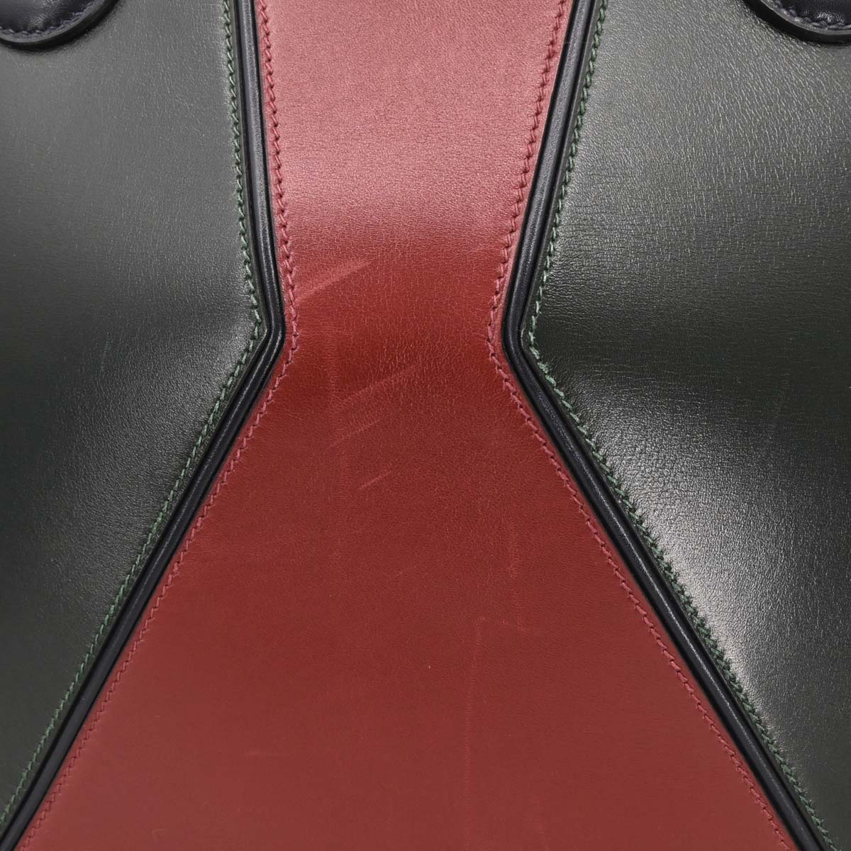 Hermes 1992 Vert Fonce Rouge H Box Calf Il de Veau Handbag - Image 3