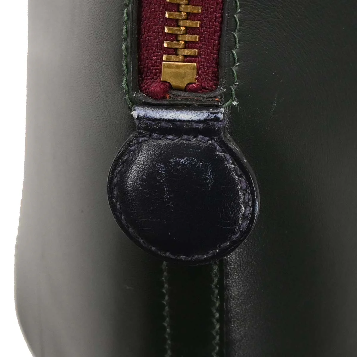 Hermes 1992 Vert Fonce Rouge H Box Calf Il de Veau Handbag - Image 6