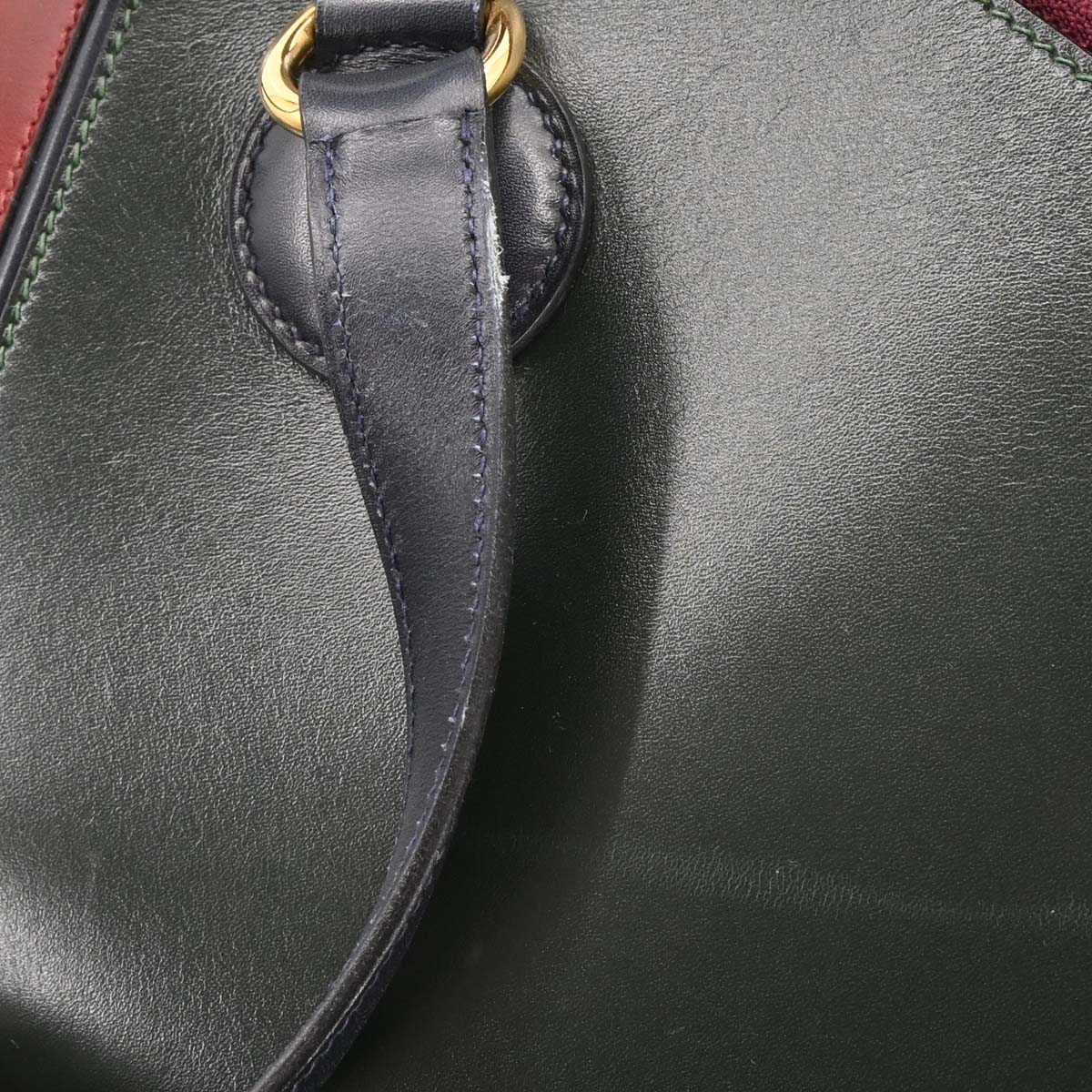 Hermes 1992 Vert Fonce Rouge H Box Calf Il de Veau Handbag - Image 7