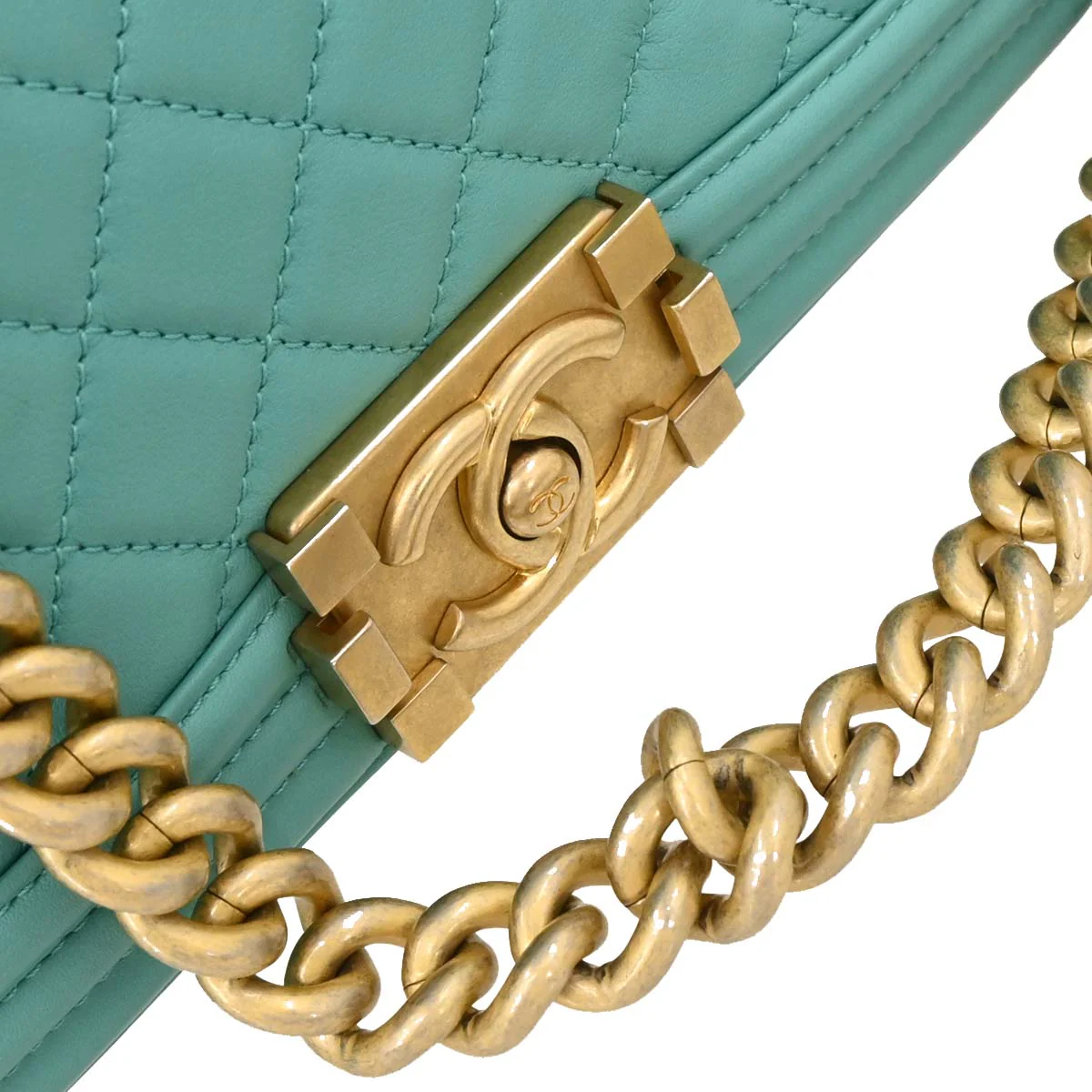 Boy Chanel 2019 Emerald Green Lambskin Small Chain Shoulder - Image 3
