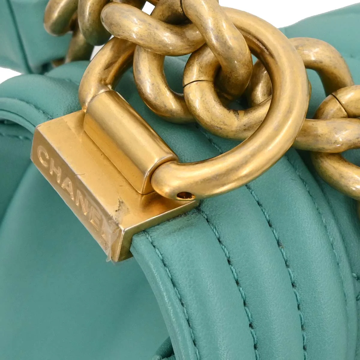 Boy Chanel 2019 Emerald Green Lambskin Small Chain Shoulder - Image 4