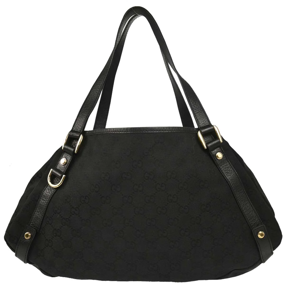 Gucci Black Canvas GG Hobo Handbag