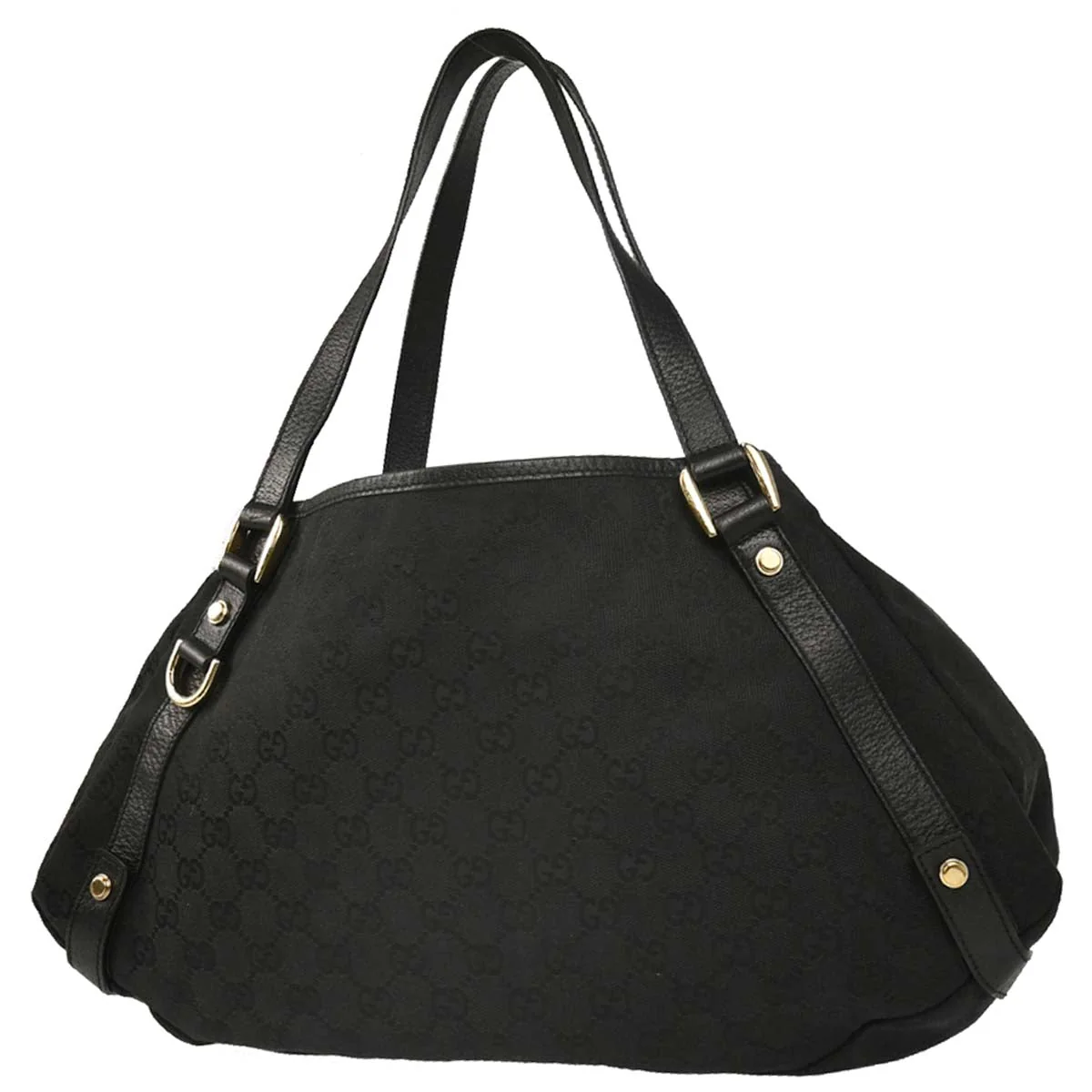 Gucci Black Canvas GG Hobo Handbag - Image 2