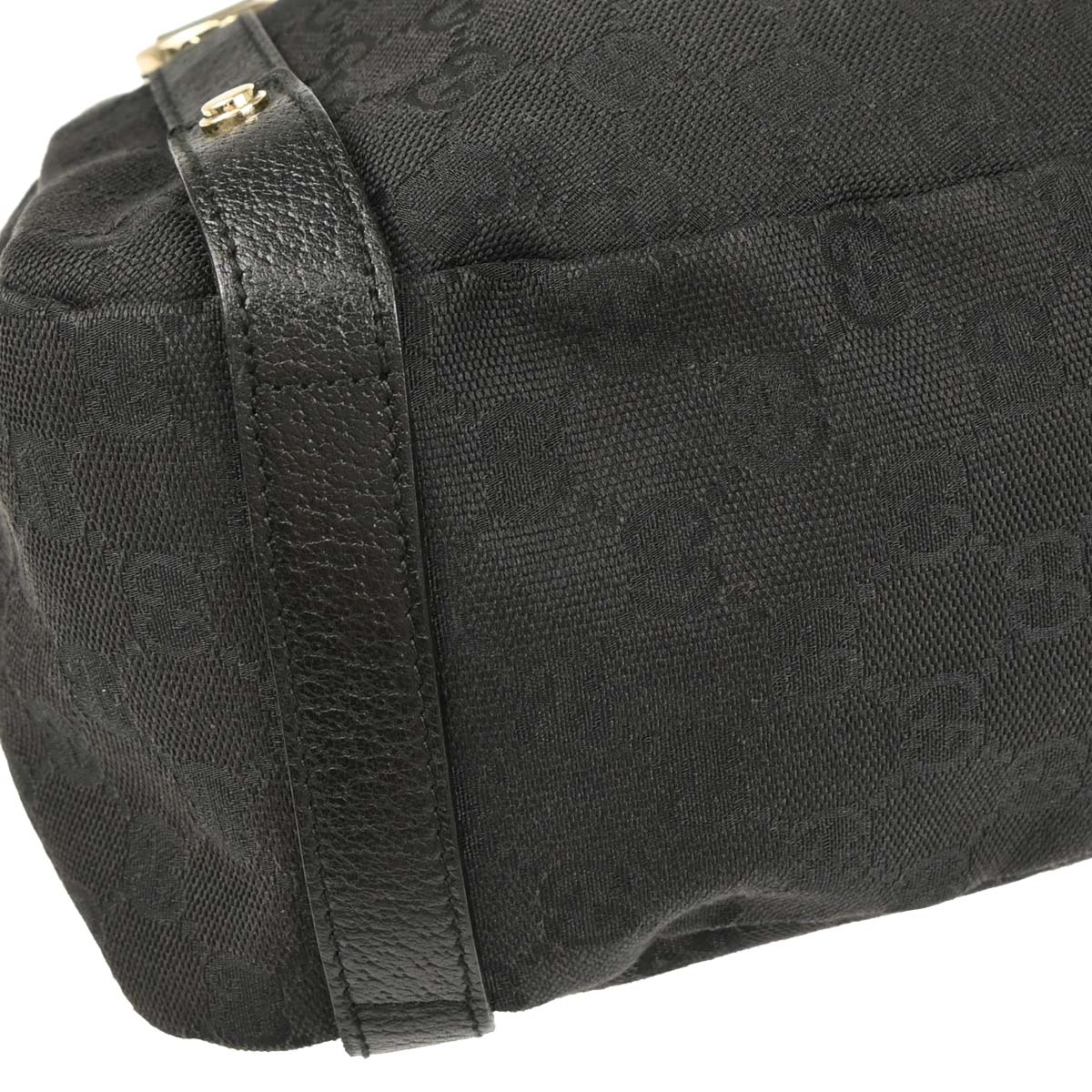 Gucci Black Canvas GG Hobo Handbag - Image 4