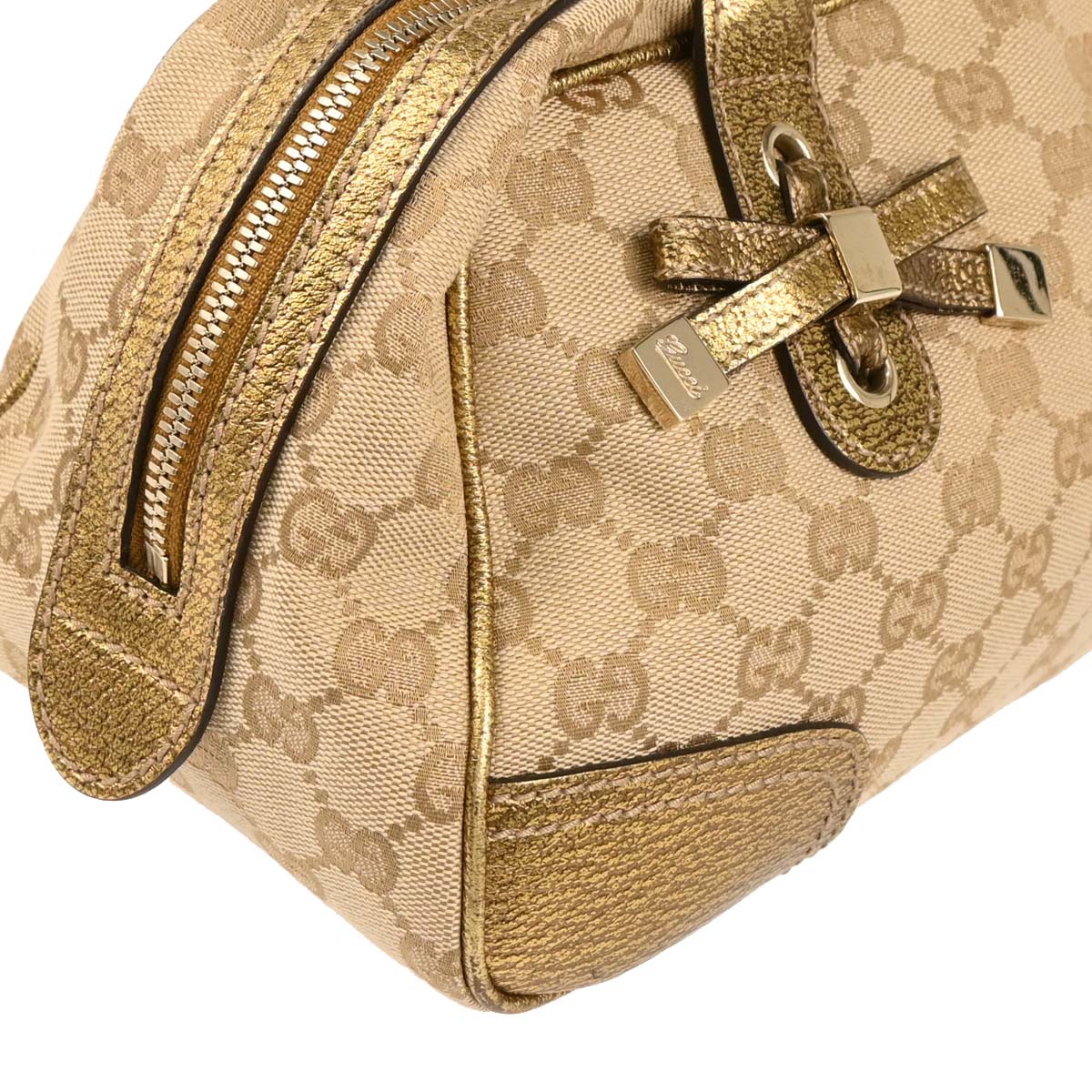 Gucci Beige Gold Canvas Princy GG Handbag - Image 3