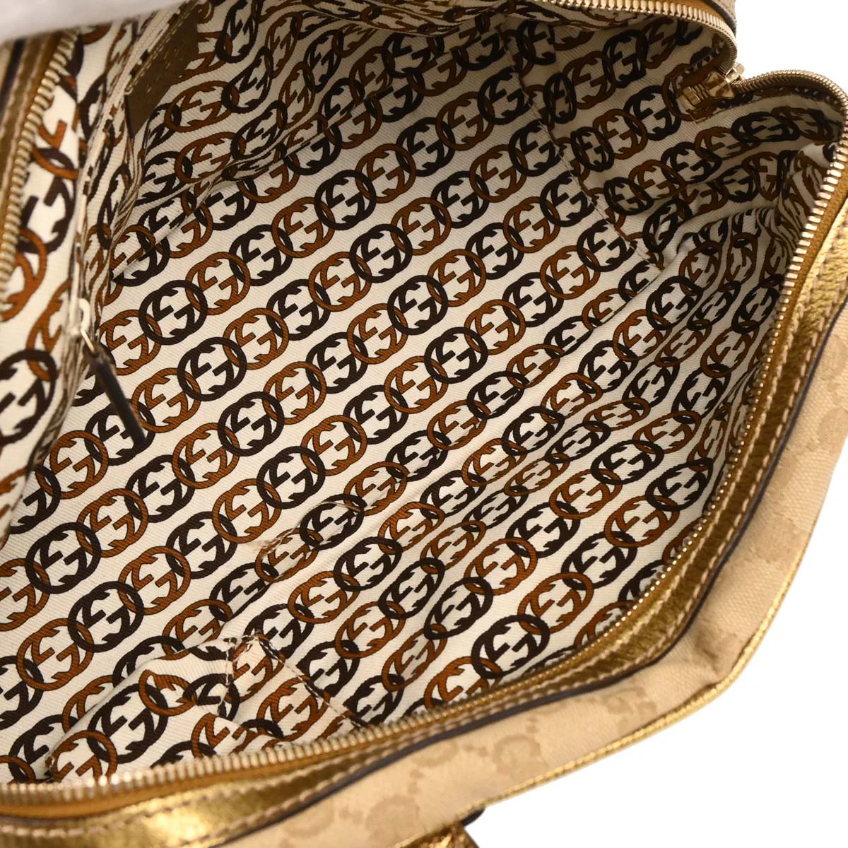 Gucci Beige Gold Canvas Princy GG Handbag - Image 4