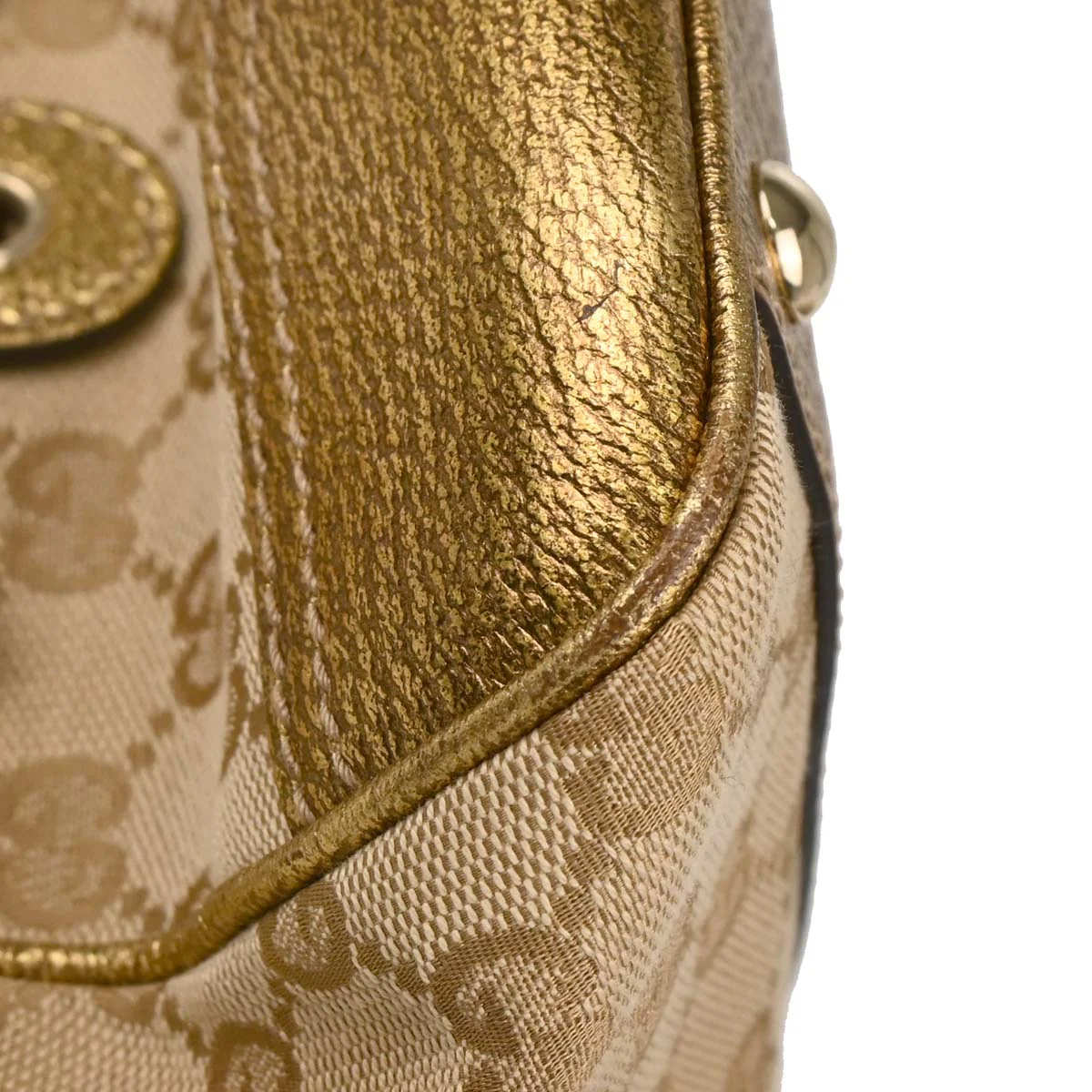 Gucci Beige Gold Canvas Princy GG Handbag - Image 8