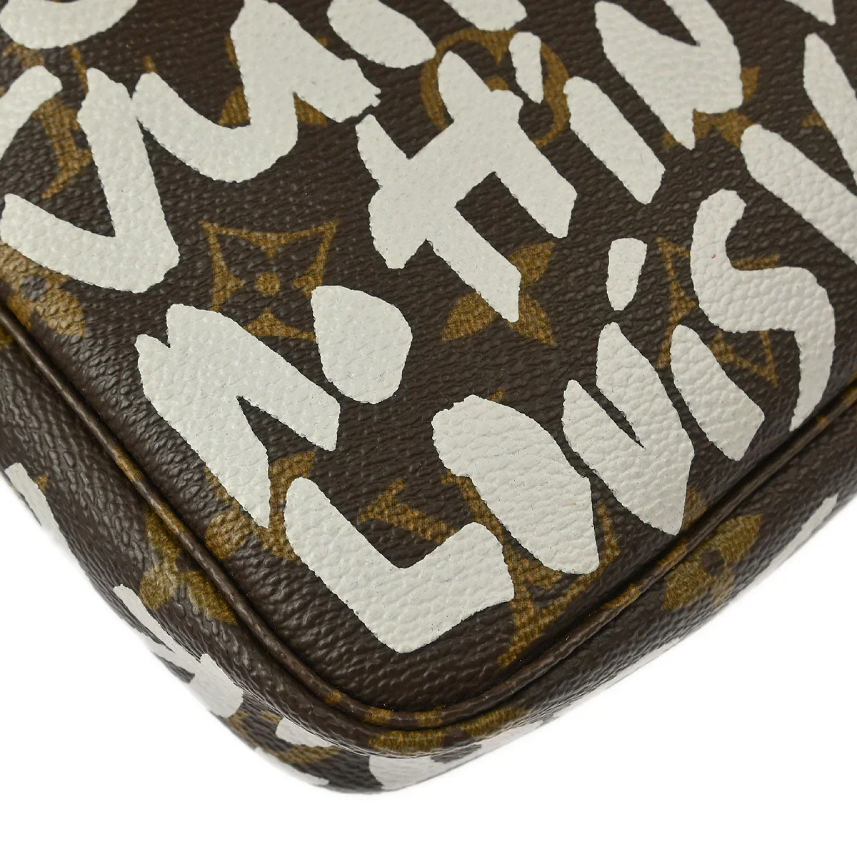 Louis Vuitton 2001 khaki Graffiti Pochette Accessoires Handbag M92192 - Image 3