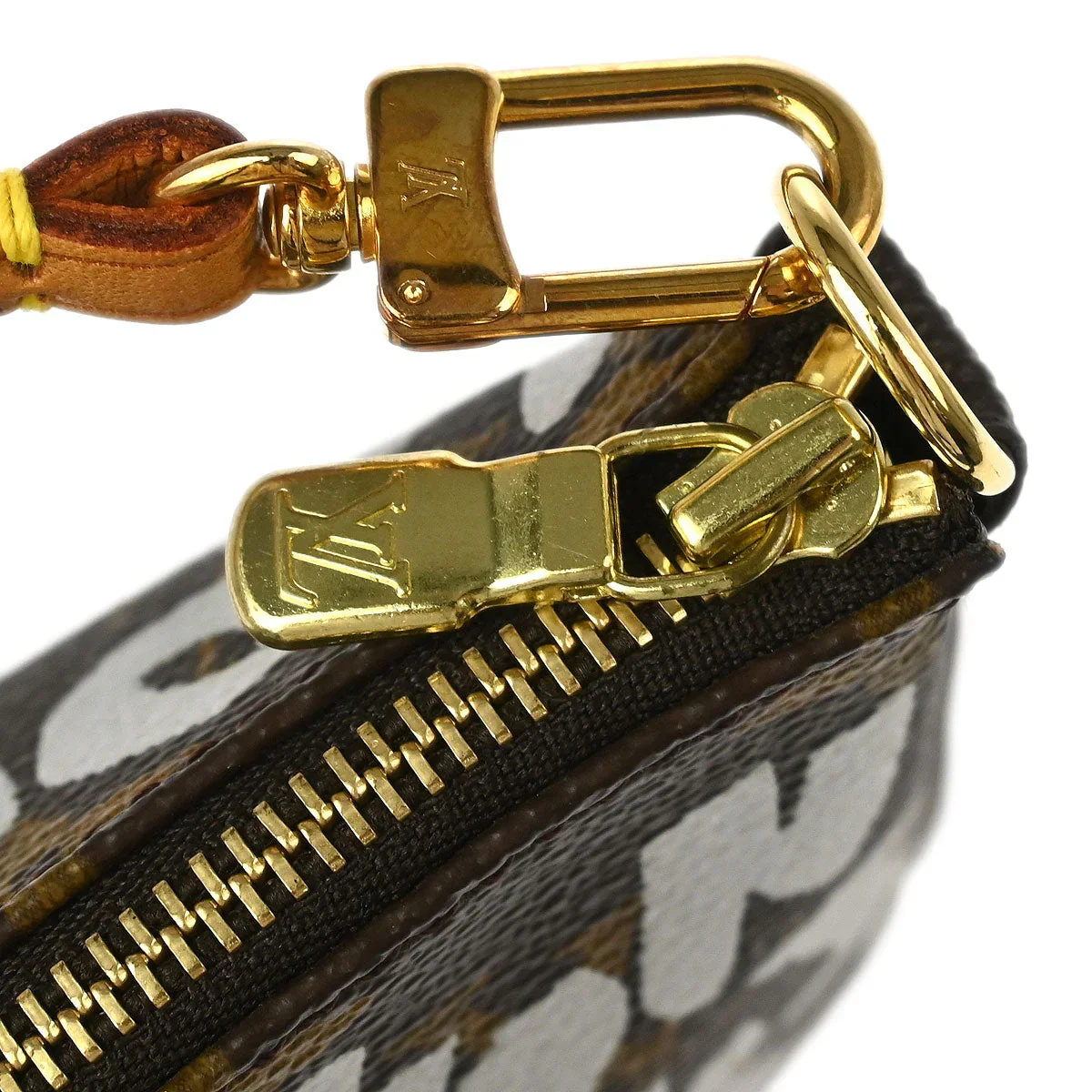 Louis Vuitton 2001 khaki Graffiti Pochette Accessoires Handbag M92192 - Image 5