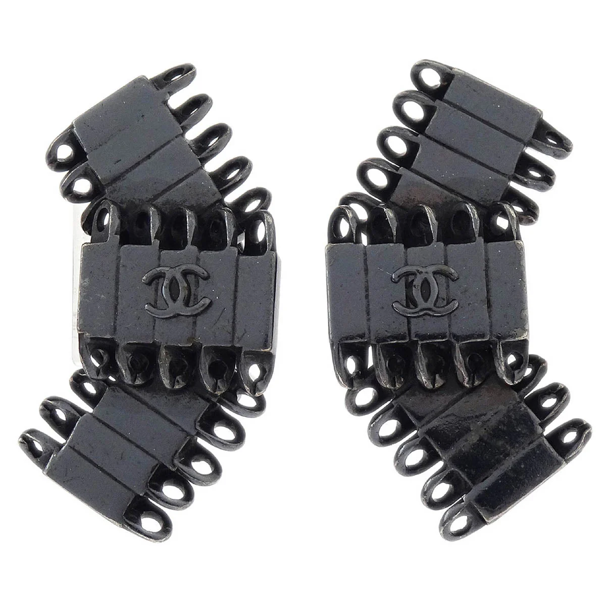 Chanel Earrings Clip-On Silver 98P