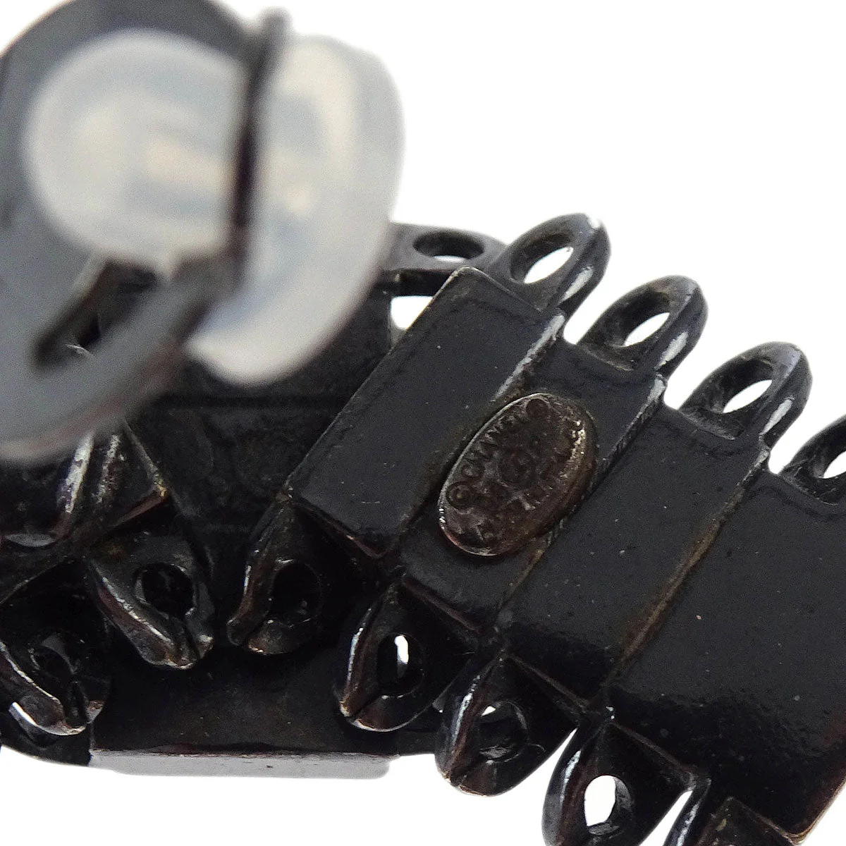Chanel Earrings Clip-On Silver 98P - Image 4