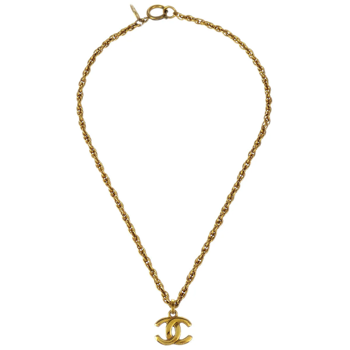 Chanel Gold CC Chain Pendant Necklace - Image 2