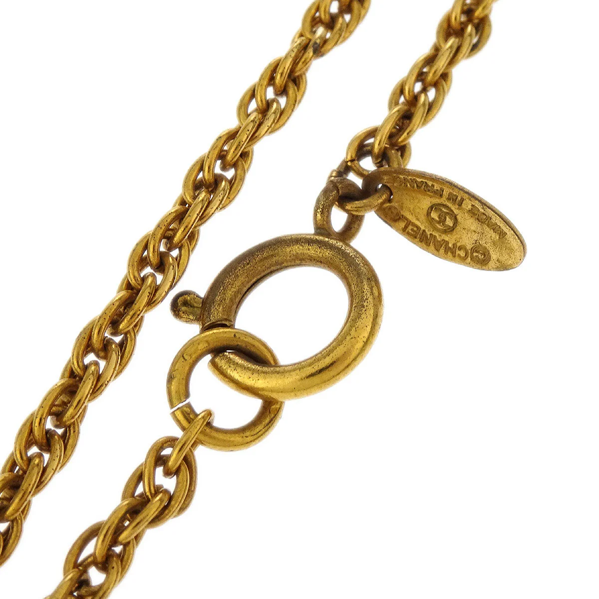 Chanel Gold CC Chain Pendant Necklace - Image 4