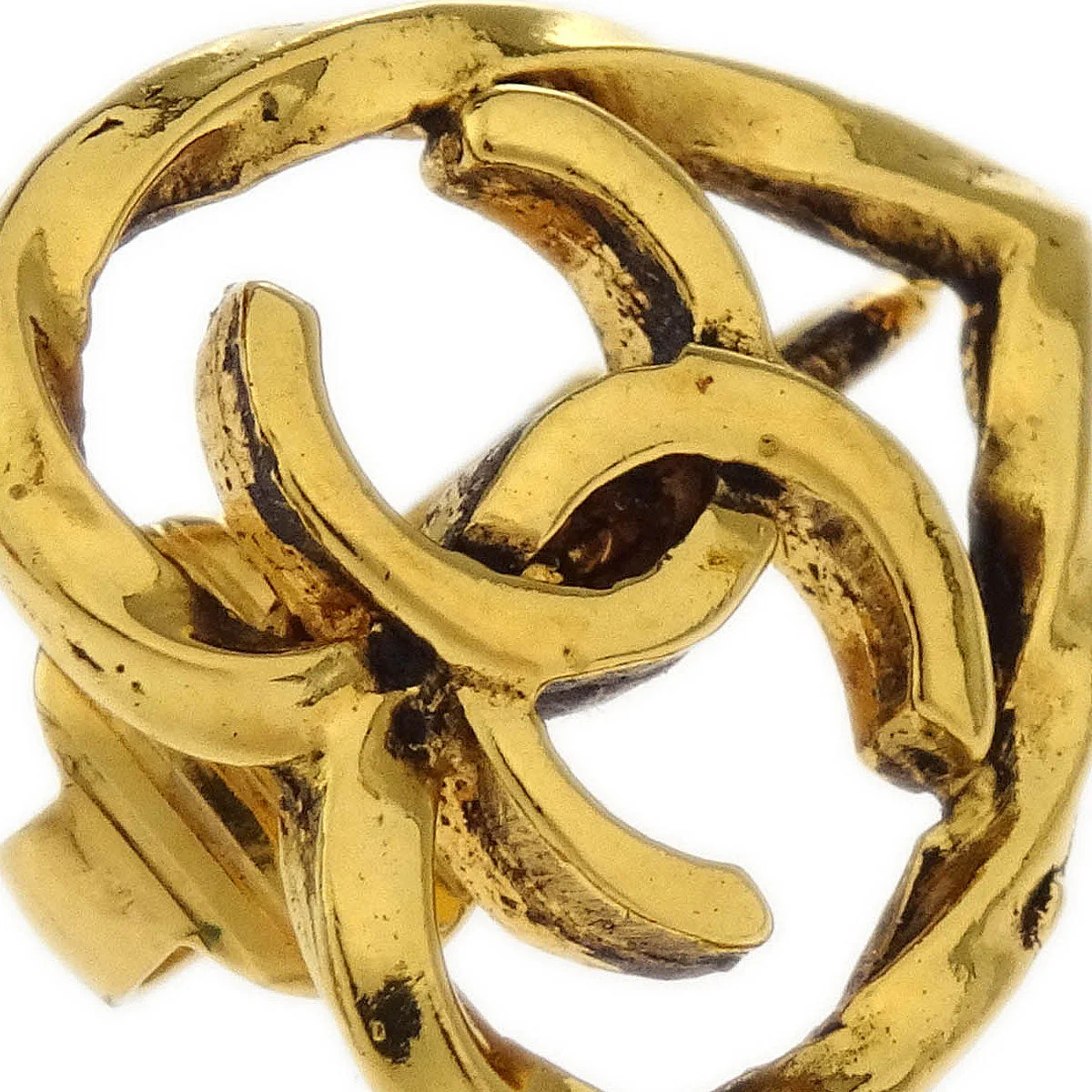 Chanel Gold Heart Earrings Clip-On 2141 - Image 2