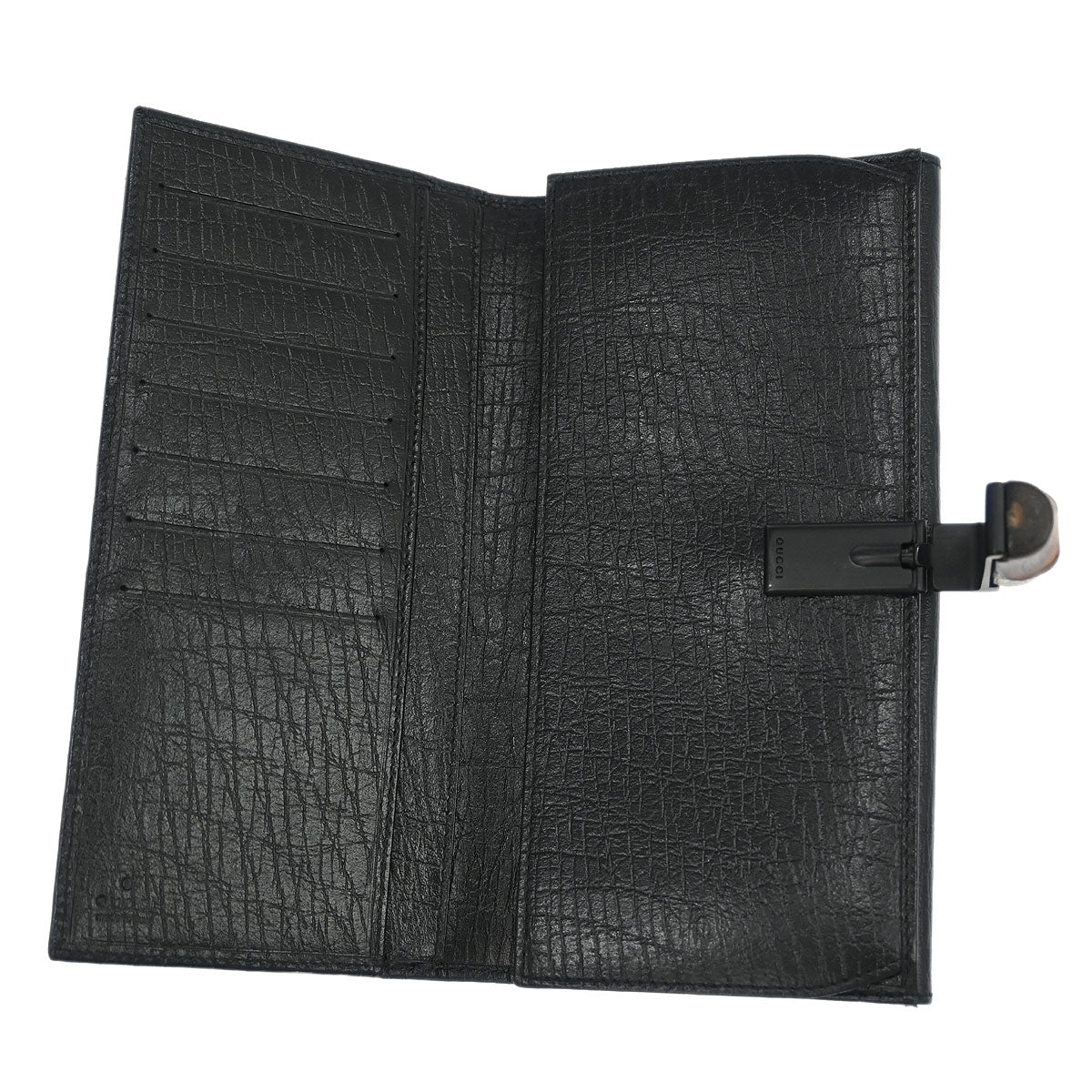 Gucci Black Leather Bamboo Long Wallet - Image 5