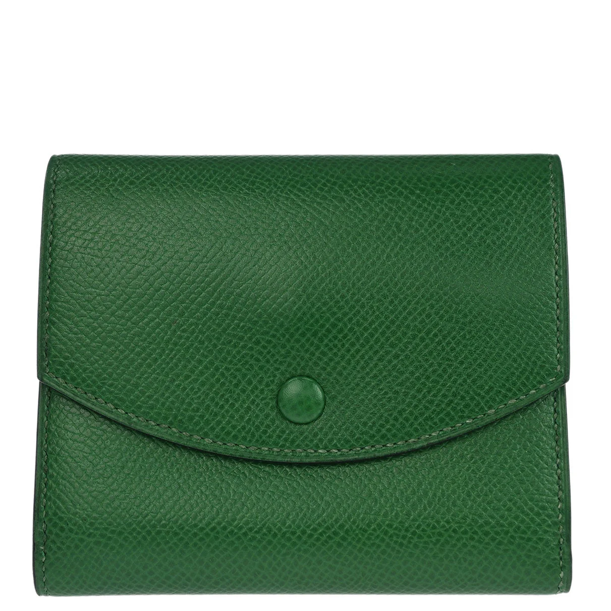Hermes Green Courchevel Wallet Small Good