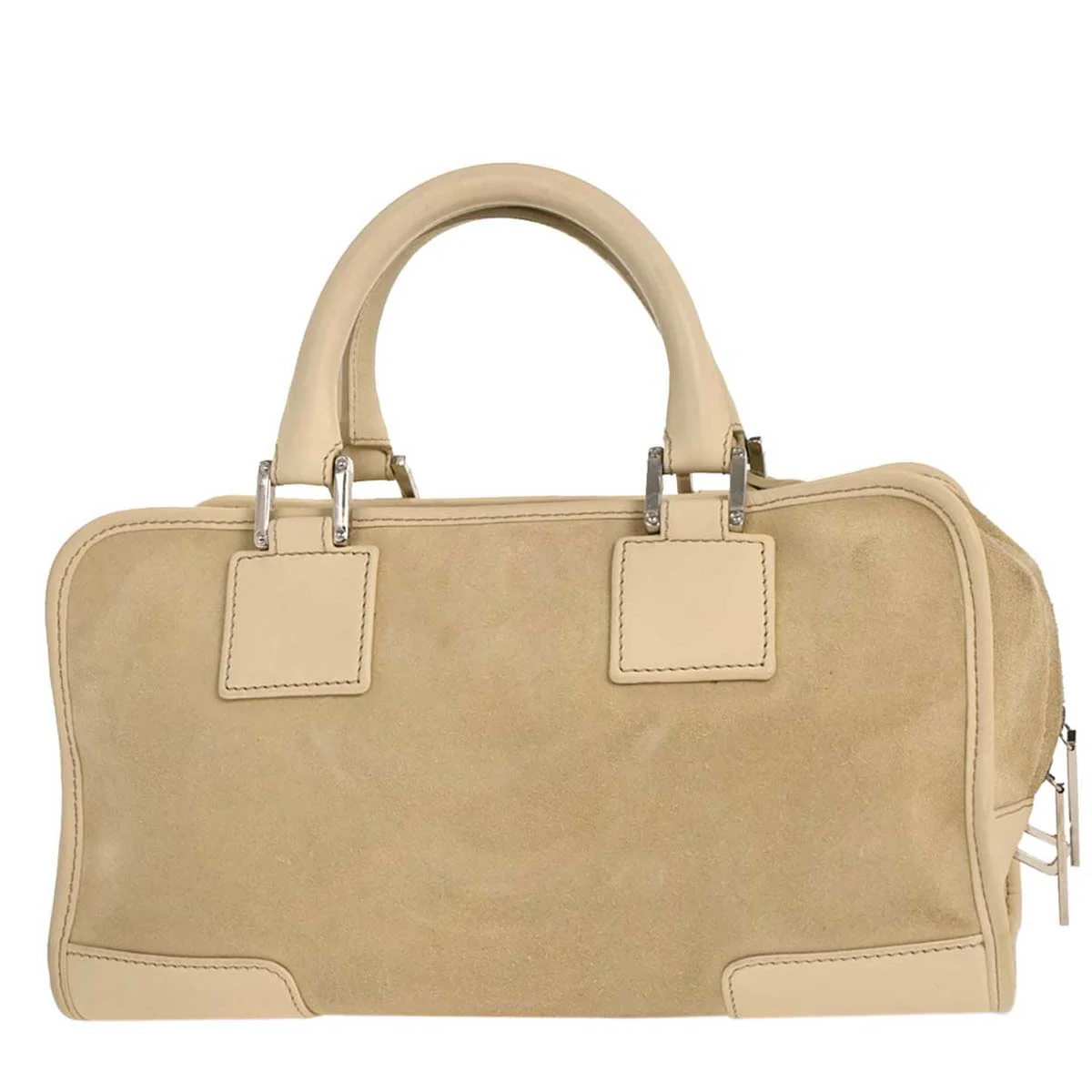 Loewe Beige Suede Amazona 28 Handbag - Image 2