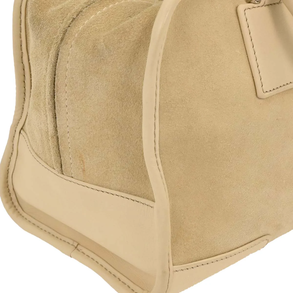 Loewe Beige Suede Amazona 28 Handbag - Image 3