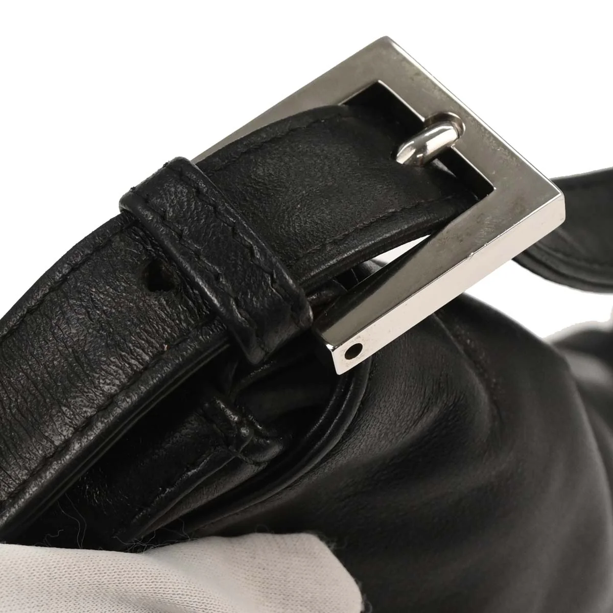 Fendi Black Lambskin Baguette Handbag - Image 6