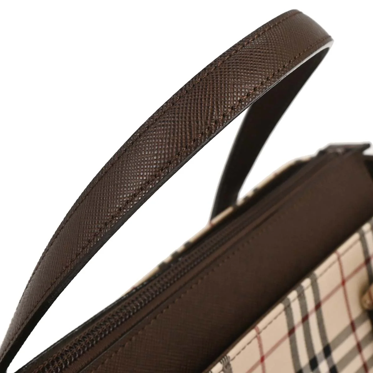 Burberry Beige Canvas Burberry Check Tote Handbag - Image 6
