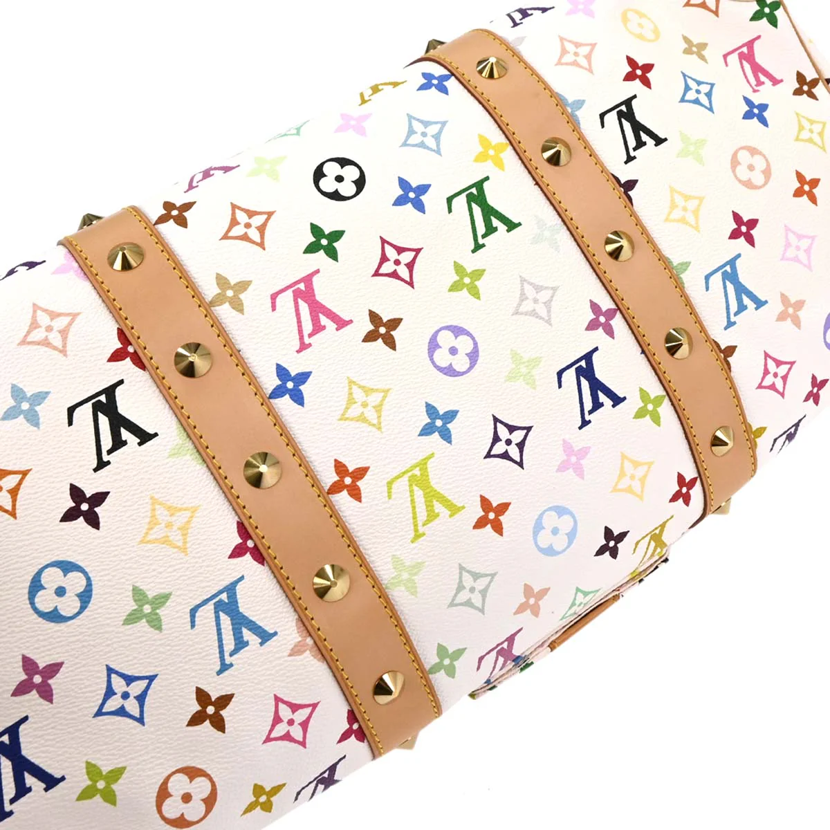 Louis Vuitton White Monogram Multicolor Keepall 45 Handbag M92641 - Image 5