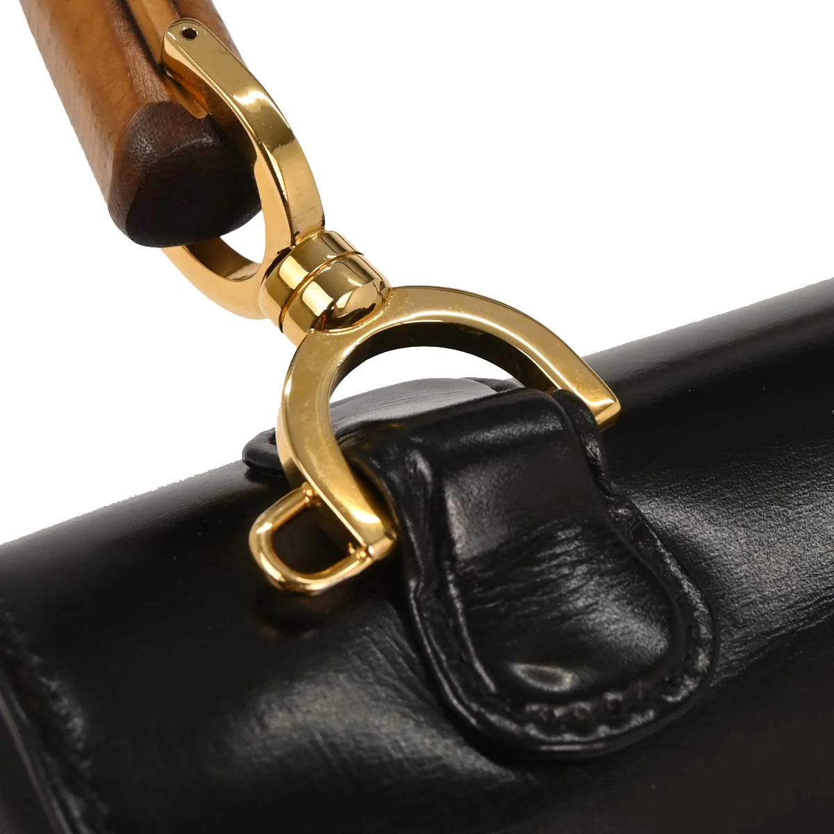 Gucci Black Bamboo Handbag - Image 6