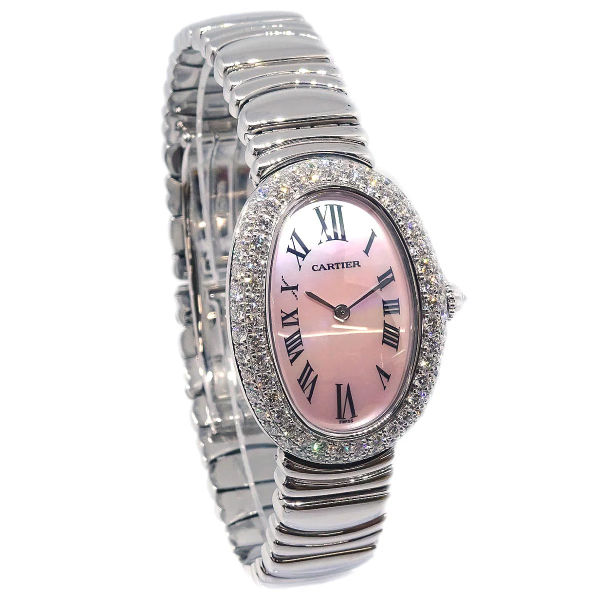 Cartier Baignoire Ref.1955 Quartz Watch 18KWG Diamond - Image 2