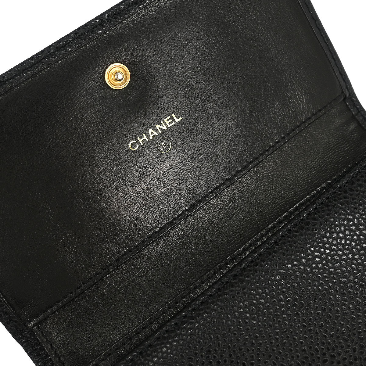 Chanel Black Caviar Trifold Wallet - Image 4
