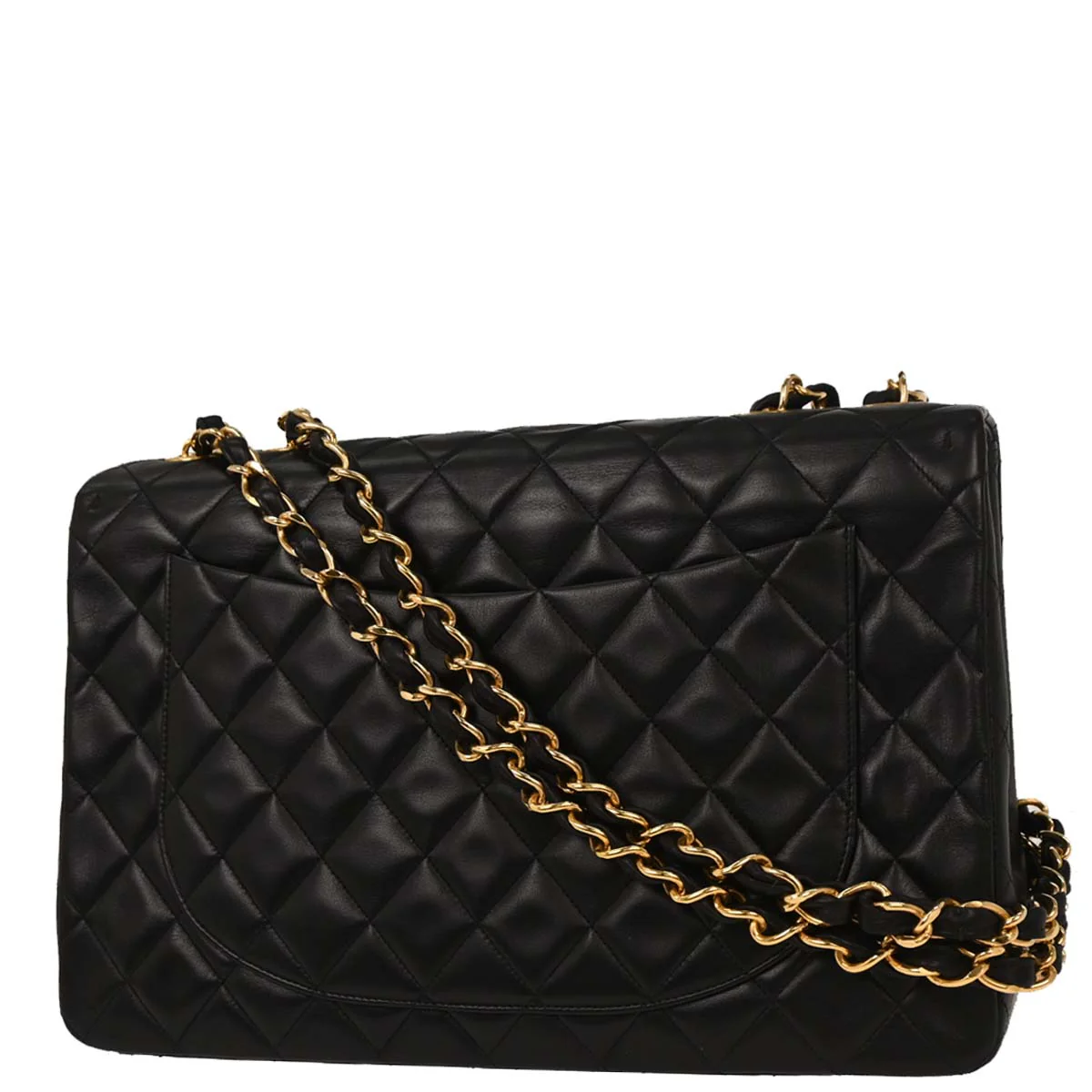 Chanel 1994-1996 Black Lambskin Maxi Classic Flap Shoulder Bag - Image 2