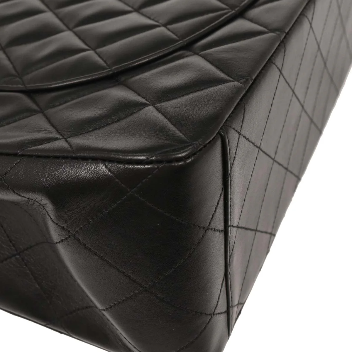 Chanel 1994-1996 Black Lambskin Maxi Classic Flap Shoulder Bag - Image 4