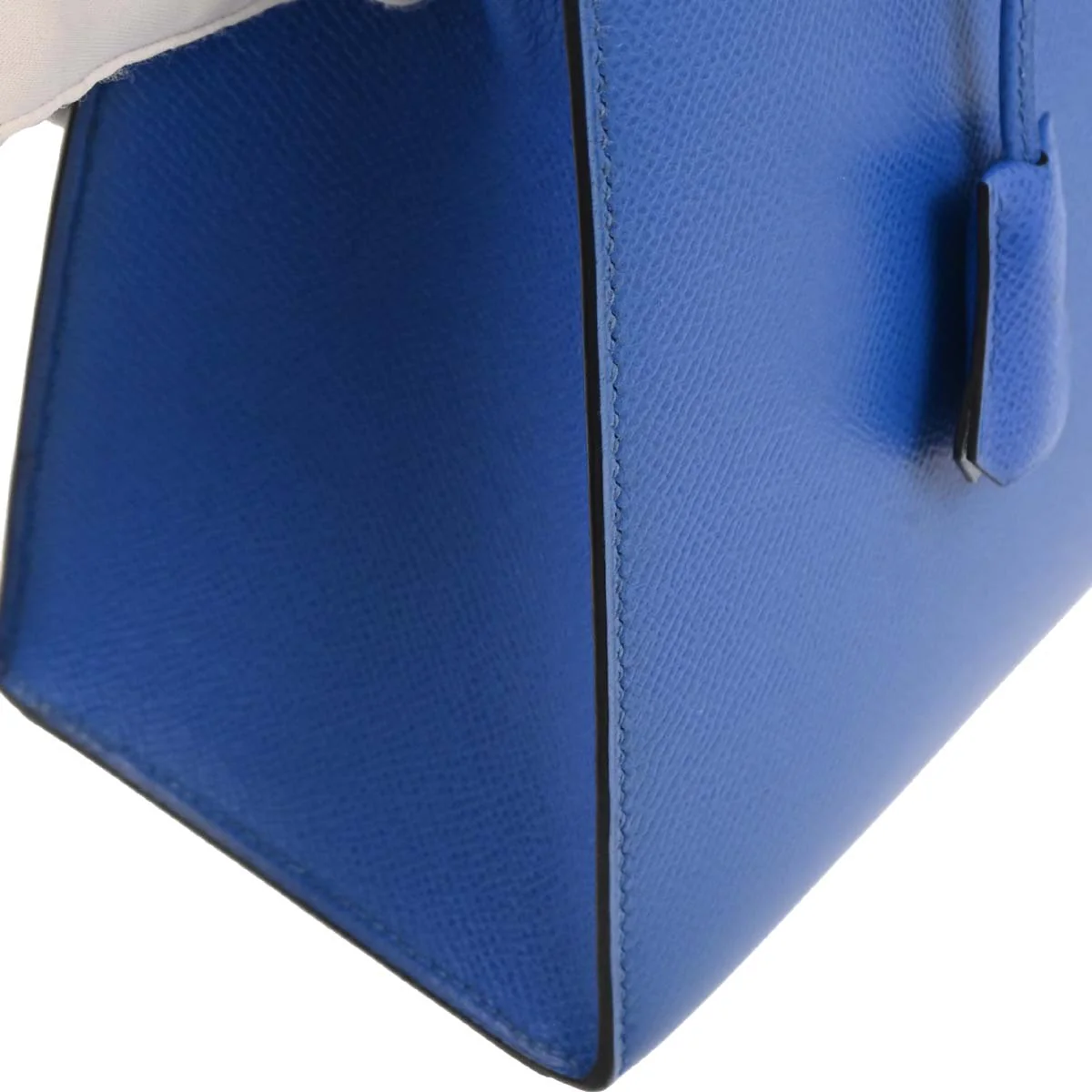 Hermes 1996 Blue France Courchevel Kelly 32 Sellier Handbag - Image 6