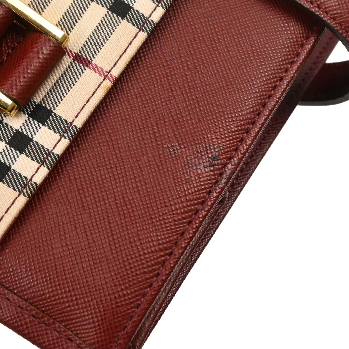 Burberry Beige Bordeaux Burberry Check Tote Bag - Image 4