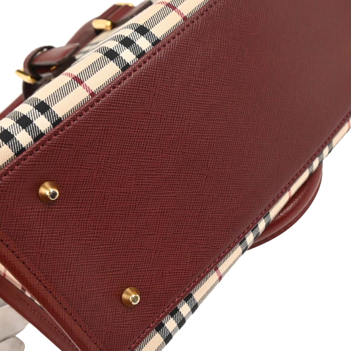 Burberry Beige Bordeaux Burberry Check Tote Bag - Image 5