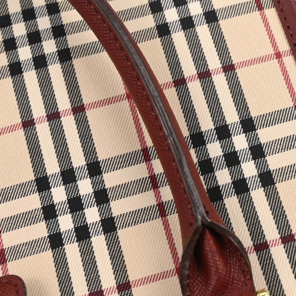 Burberry Beige Bordeaux Burberry Check Tote Bag - Image 7