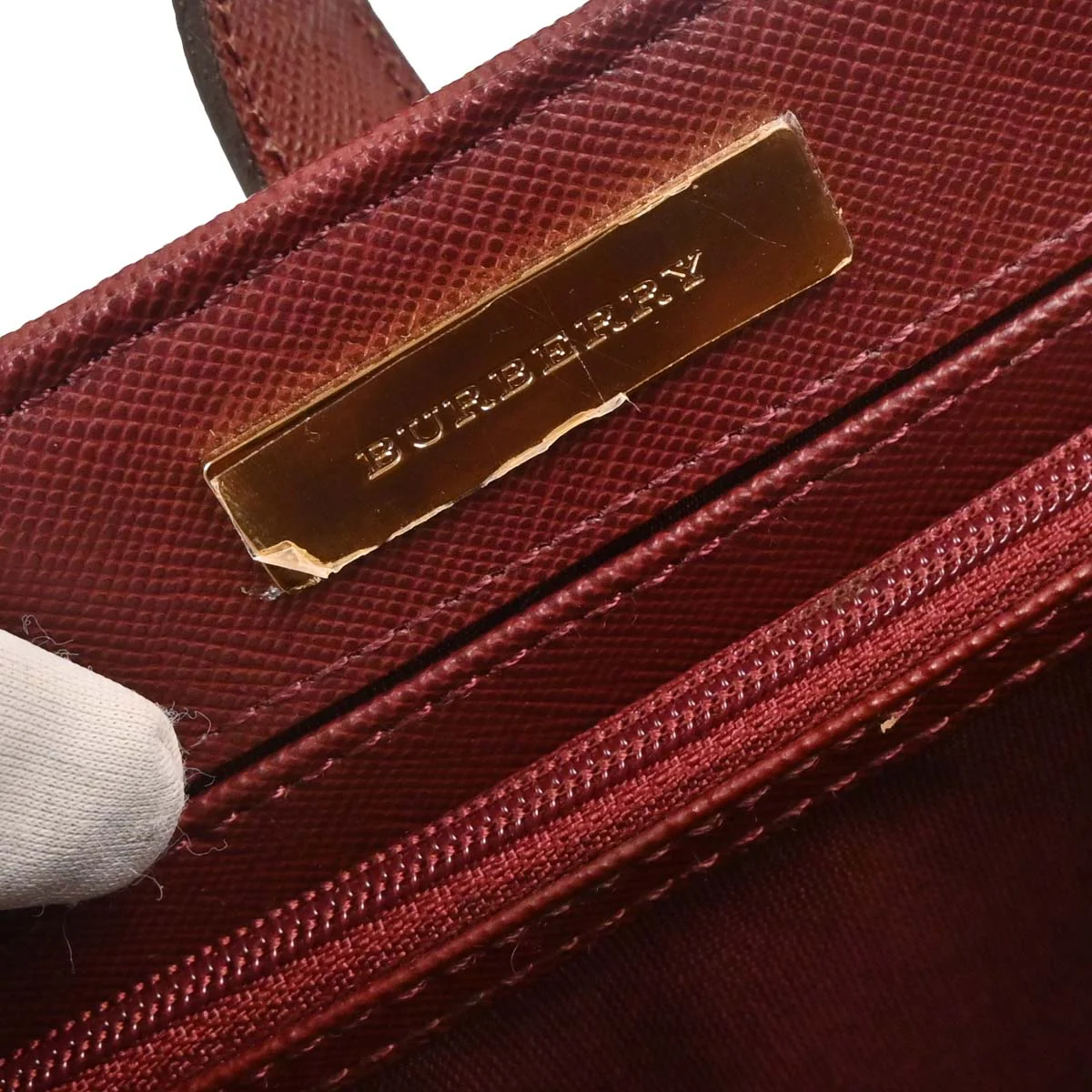 Burberry Beige Bordeaux Burberry Check Tote Bag - Image 9