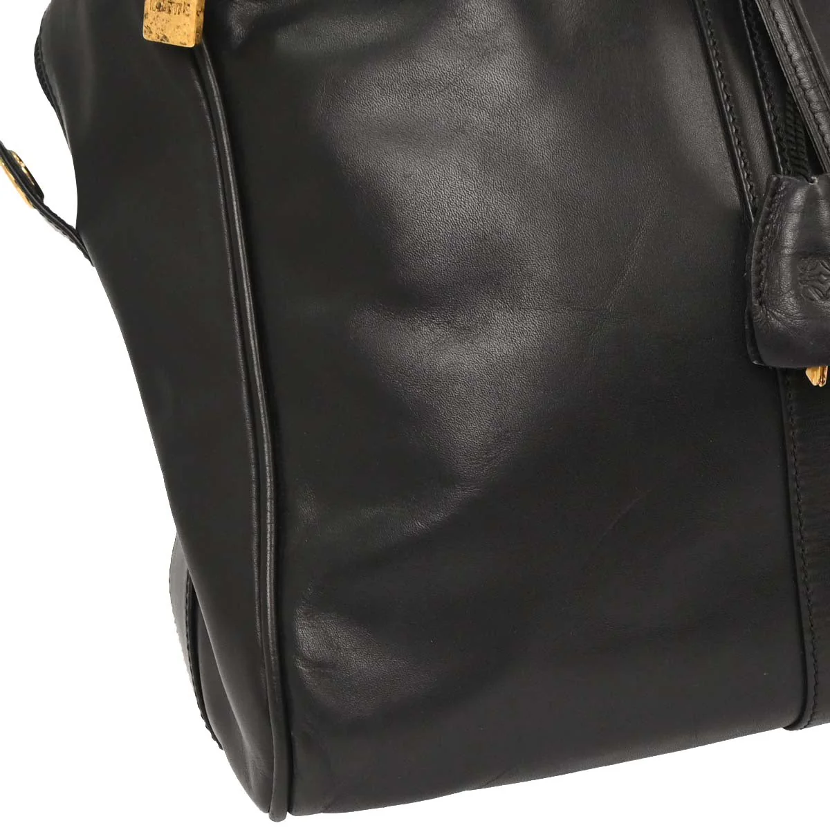 Loewe Black Leather 2way Shoulder Duffle Handbag - Image 3