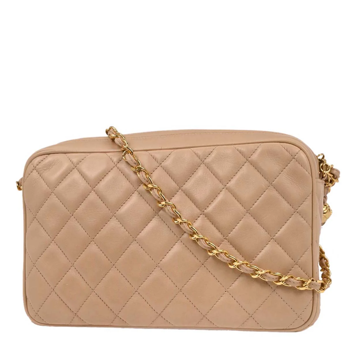 Chanel 1994-1996 Beige Lambskin Camera Bag Small - Image 2