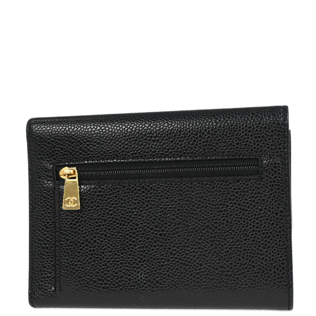 Chanel Black Caviar Trifold Wallet - Image 2