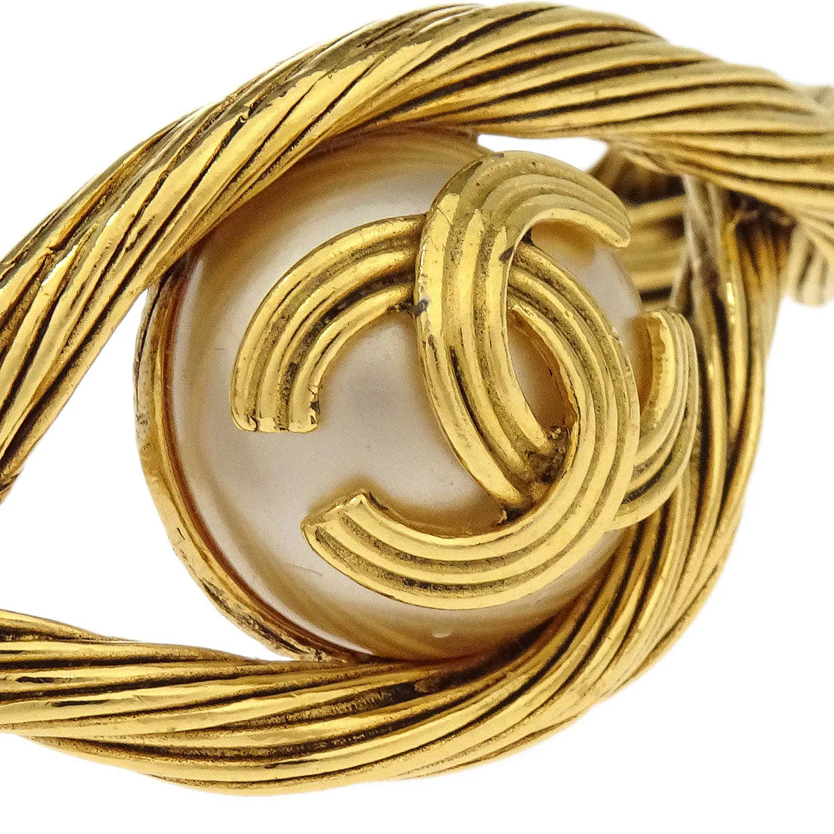 Chanel Bracelet Bangle Gold Costume Pearl 94A - Image 3