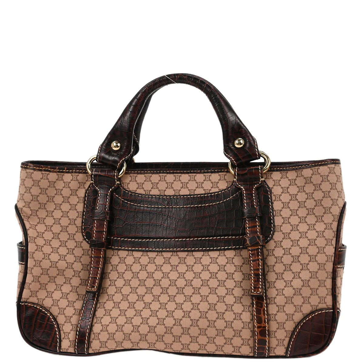 Celine Brown Canvas Macadam Boogie Tote Handbag - Image 2