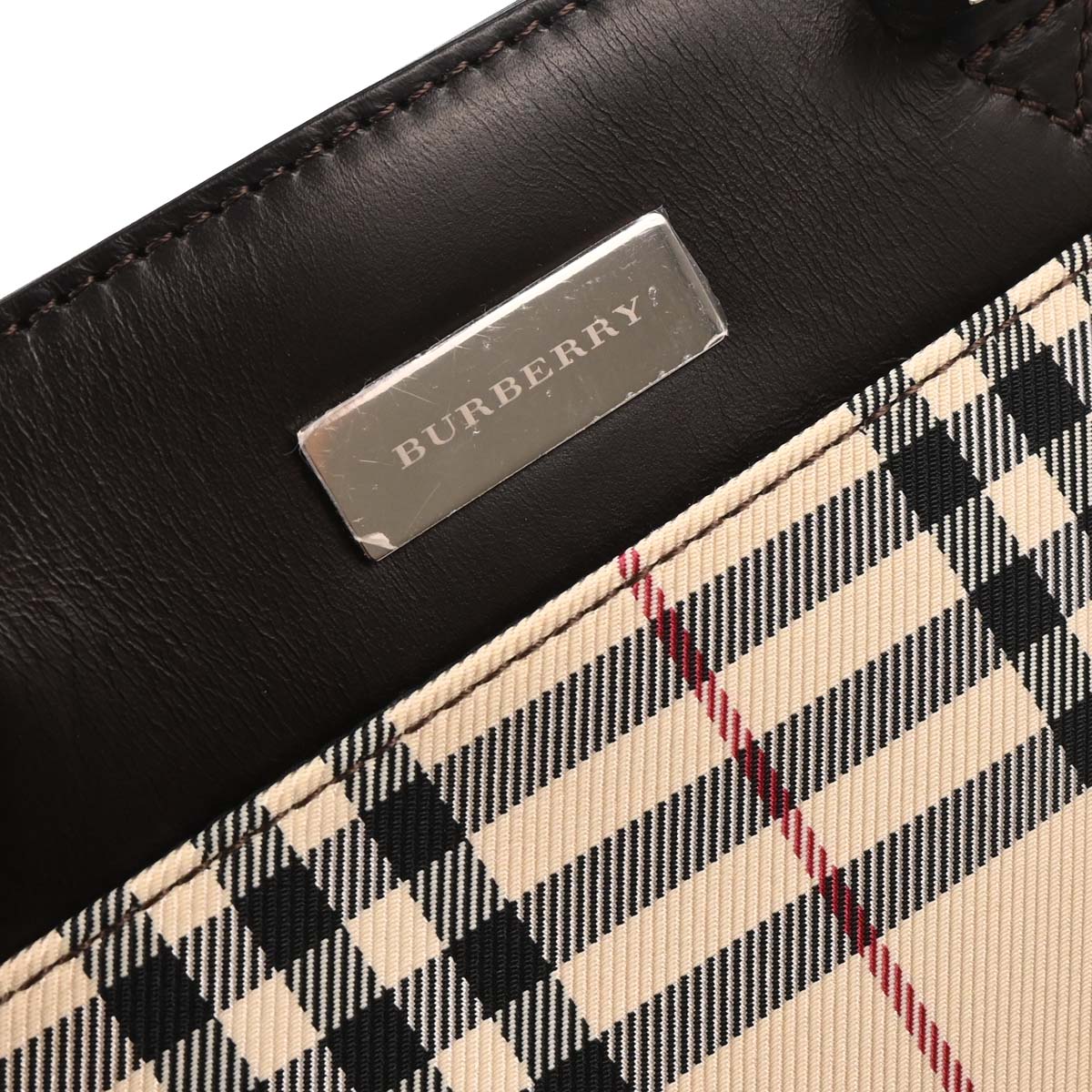 Burberry Beige Brown Burberry Check Tote Bag - Image 6