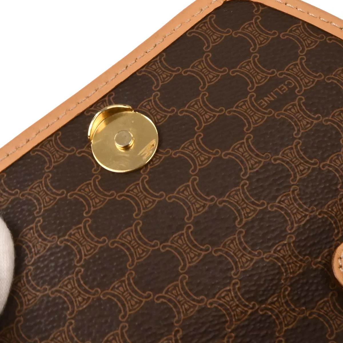 Celine Brown Macadam Shoulder Bag - Image 7