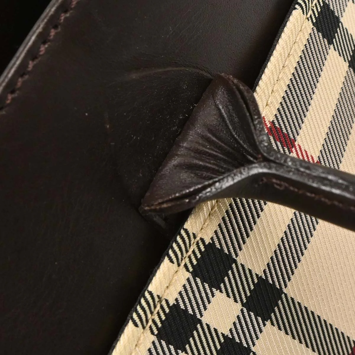 Burberry Beige Burberry Check Handbag - Image 10