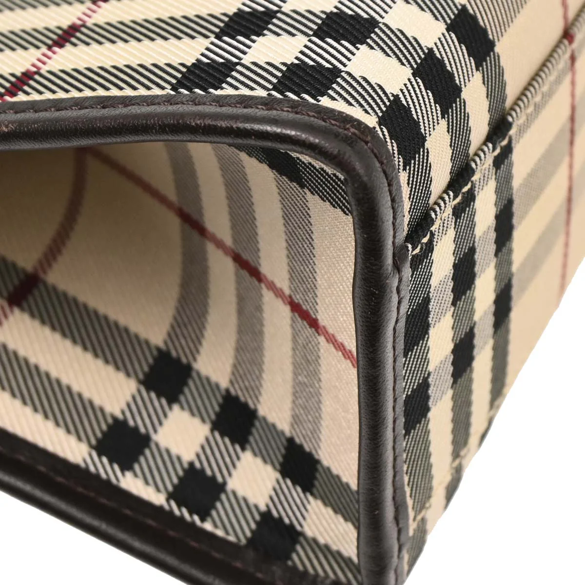 Burberry Beige Burberry Check Handbag - Image 4